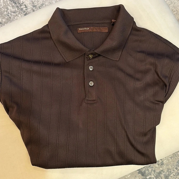 Perry Ellis Other - Perry Ellis Ribbed Knit Polo Shirt Size XL